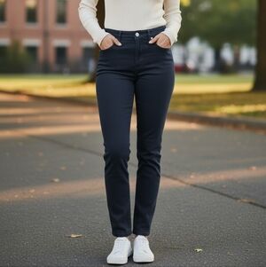 EUC Size 12/32 BUFFALO DAVID BITTON Navy Mid-Rise Stretch Skinny Comfy Jeans